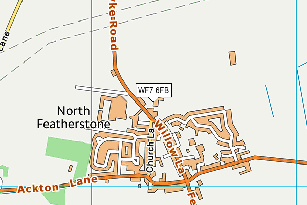 WF7 6FB map - OS VectorMap District (Ordnance Survey)