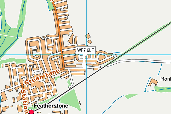 WF7 6LF map - OS VectorMap District (Ordnance Survey)