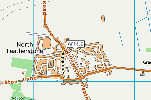 WF7 6LZ map - OS VectorMap District (Ordnance Survey)