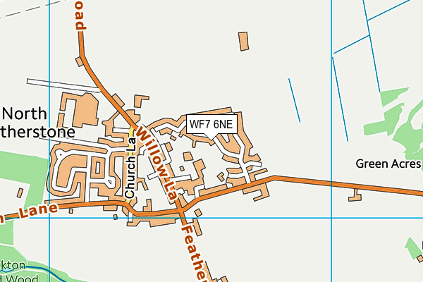 WF7 6NE map - OS VectorMap District (Ordnance Survey)