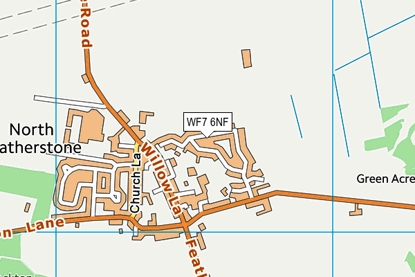 WF7 6NF map - OS VectorMap District (Ordnance Survey)