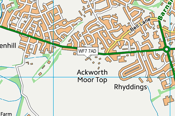 WF7 7AD map - OS VectorMap District (Ordnance Survey)