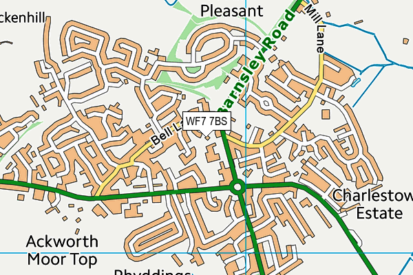 WF7 7BS map - OS VectorMap District (Ordnance Survey)