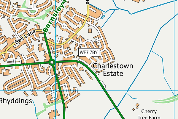 WF7 7BY map - OS VectorMap District (Ordnance Survey)