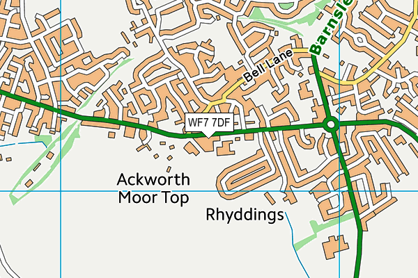Ackworth Cricket Club map (WF7 7DF) - OS VectorMap District (Ordnance Survey)