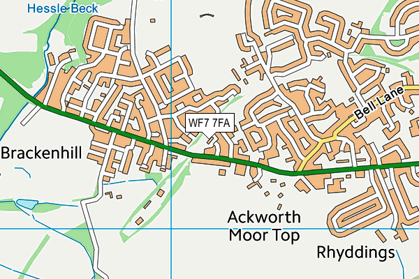 WF7 7FA map - OS VectorMap District (Ordnance Survey)