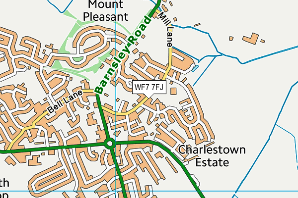 WF7 7FJ map - OS VectorMap District (Ordnance Survey)