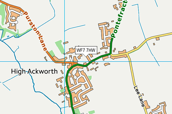 WF7 7HW map - OS VectorMap District (Ordnance Survey)