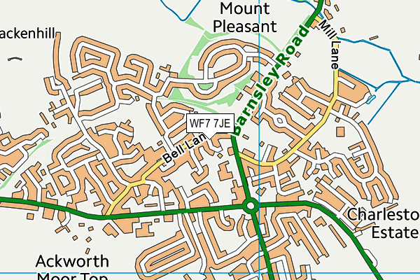 WF7 7JE map - OS VectorMap District (Ordnance Survey)