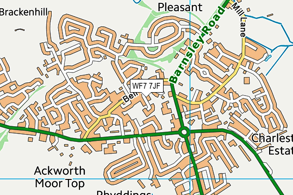 WF7 7JF map - OS VectorMap District (Ordnance Survey)