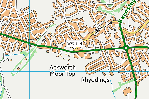 WF7 7JN map - OS VectorMap District (Ordnance Survey)