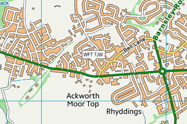 WF7 7JW map - OS VectorMap District (Ordnance Survey)