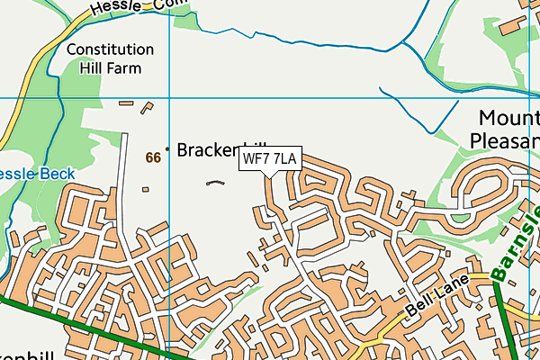 WF7 7LA map - OS VectorMap District (Ordnance Survey)