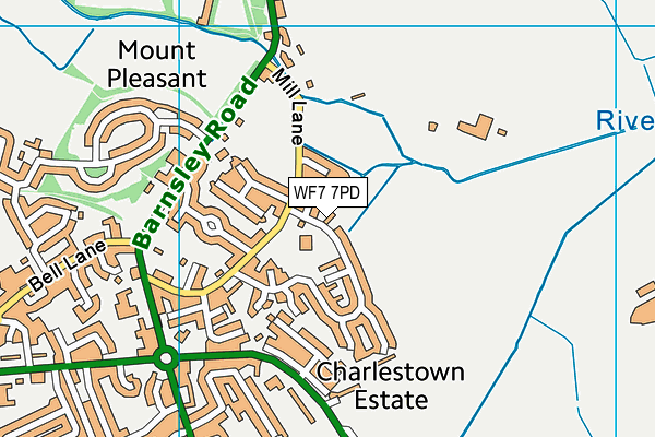 WF7 7PD map - OS VectorMap District (Ordnance Survey)