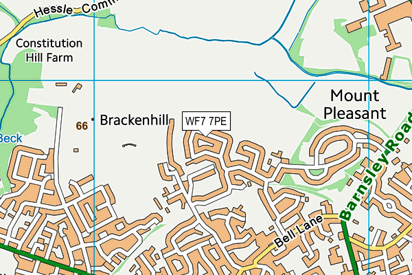 WF7 7PE map - OS VectorMap District (Ordnance Survey)