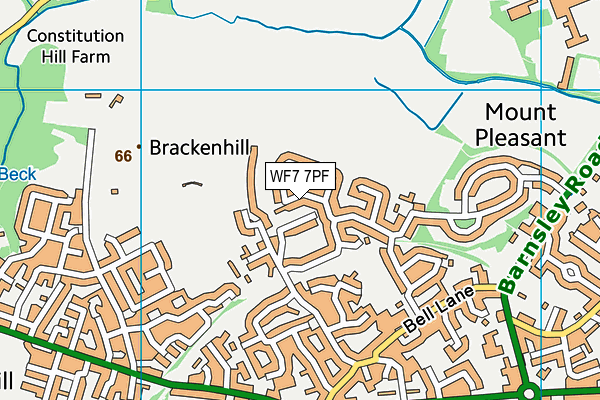 WF7 7PF map - OS VectorMap District (Ordnance Survey)