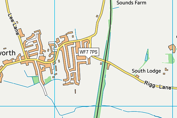 WF7 7PS map - OS VectorMap District (Ordnance Survey)