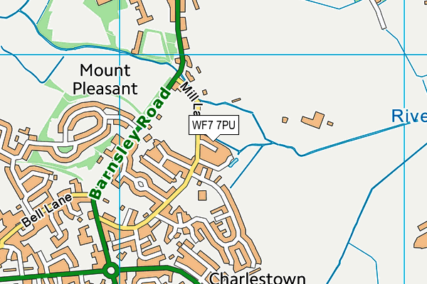 WF7 7PU map - OS VectorMap District (Ordnance Survey)