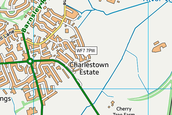 WF7 7PW map - OS VectorMap District (Ordnance Survey)