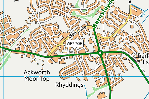 WF7 7QE map - OS VectorMap District (Ordnance Survey)