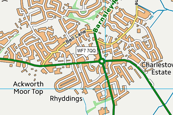 WF7 7QQ map - OS VectorMap District (Ordnance Survey)