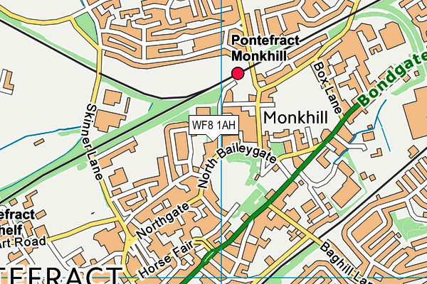 WF8 1AH map - OS VectorMap District (Ordnance Survey)