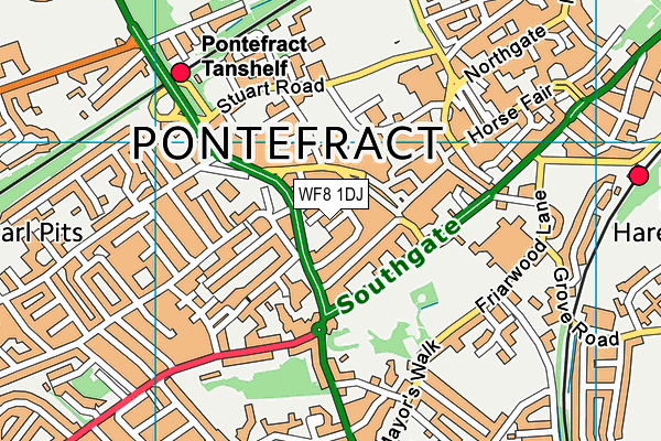 WF8 1DJ map - OS VectorMap District (Ordnance Survey)