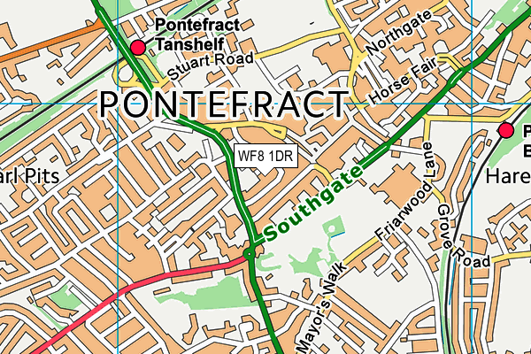 WF8 1DR map - OS VectorMap District (Ordnance Survey)