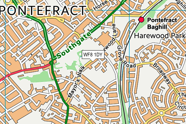 WF8 1DY map - OS VectorMap District (Ordnance Survey)