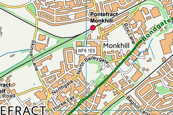 WF8 1ES map - OS VectorMap District (Ordnance Survey)