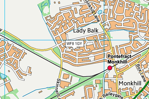 WF8 1GY map - OS VectorMap District (Ordnance Survey)