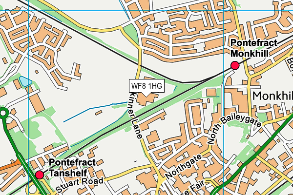 WF8 1HG map - OS VectorMap District (Ordnance Survey)