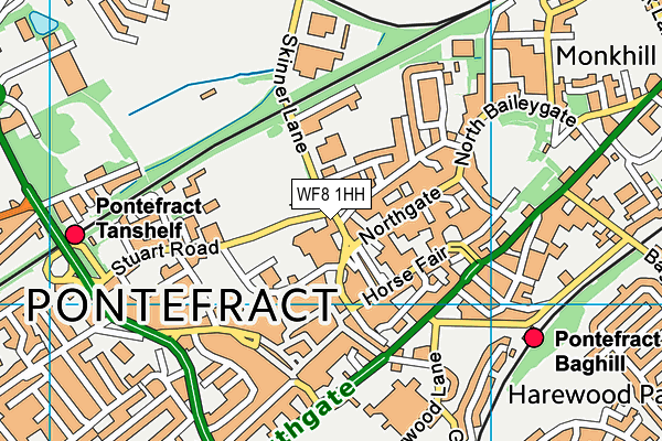 WF8 1HH map - OS VectorMap District (Ordnance Survey)