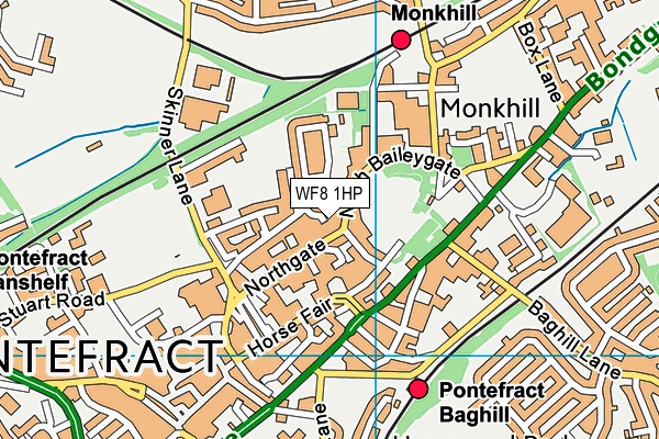 WF8 1HP map - OS VectorMap District (Ordnance Survey)