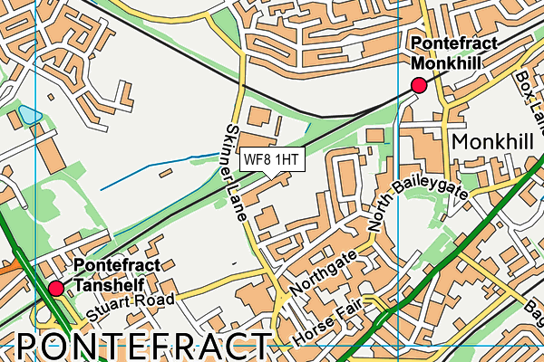 WF8 1HT map - OS VectorMap District (Ordnance Survey)