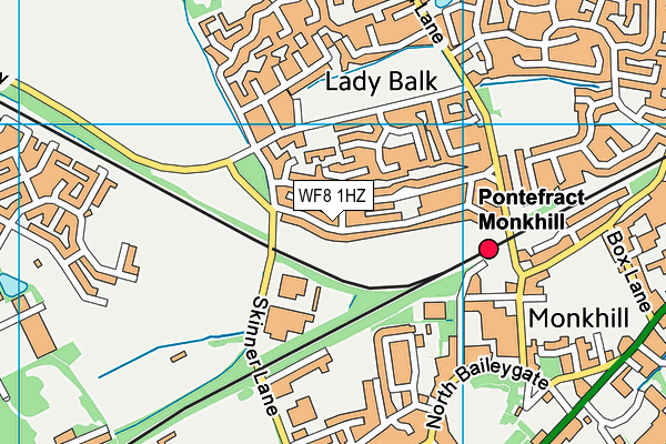 WF8 1HZ map - OS VectorMap District (Ordnance Survey)