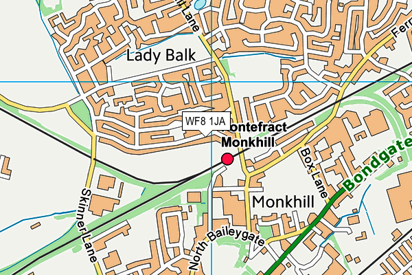 WF8 1JA map - OS VectorMap District (Ordnance Survey)