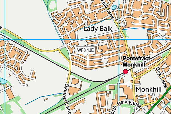 WF8 1JE map - OS VectorMap District (Ordnance Survey)