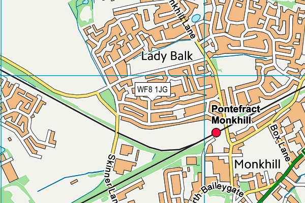 WF8 1JG map - OS VectorMap District (Ordnance Survey)