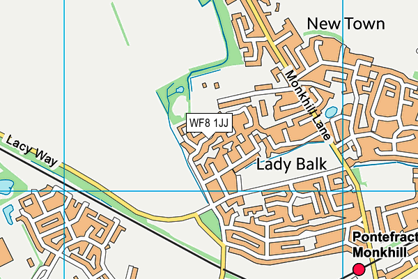 WF8 1JJ map - OS VectorMap District (Ordnance Survey)