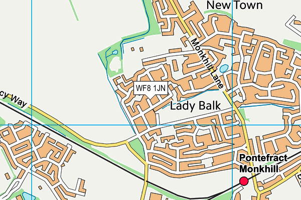 WF8 1JN map - OS VectorMap District (Ordnance Survey)