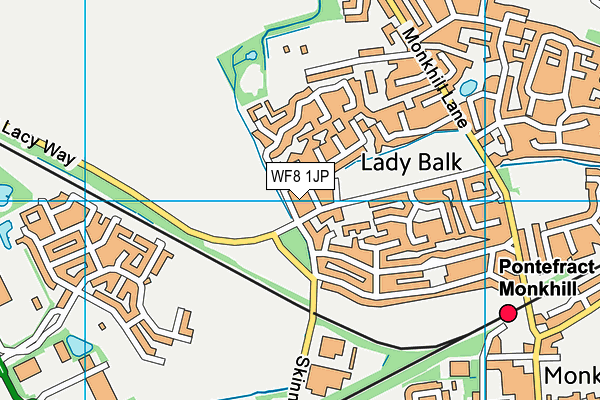 WF8 1JP map - OS VectorMap District (Ordnance Survey)