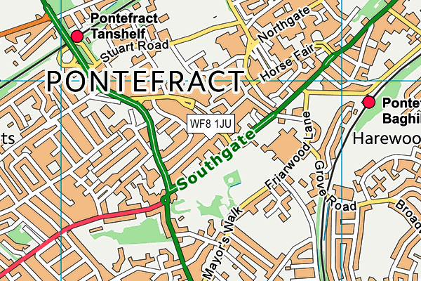 WF8 1JU map - OS VectorMap District (Ordnance Survey)