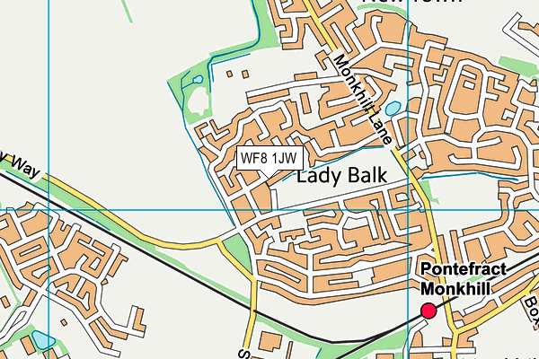 WF8 1JW map - OS VectorMap District (Ordnance Survey)