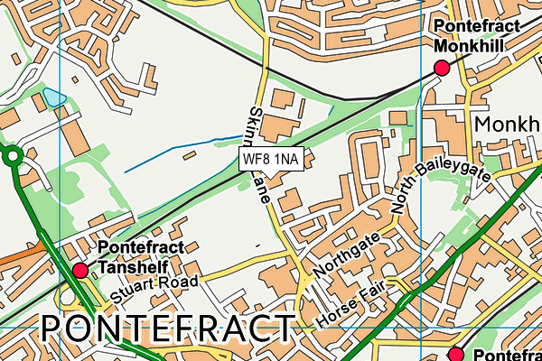 WF8 1NA map - OS VectorMap District (Ordnance Survey)