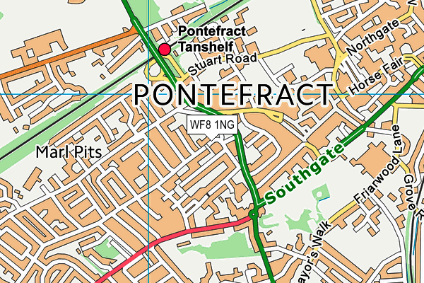 WF8 1NG map - OS VectorMap District (Ordnance Survey)