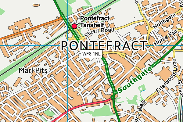 WF8 1NL map - OS VectorMap District (Ordnance Survey)