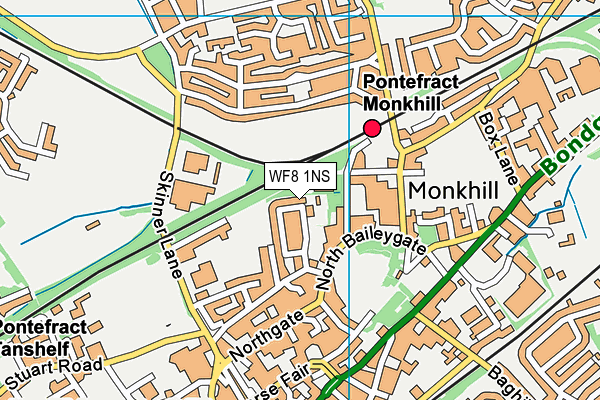 WF8 1NS map - OS VectorMap District (Ordnance Survey)