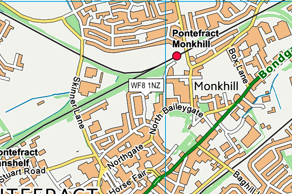 WF8 1NZ map - OS VectorMap District (Ordnance Survey)