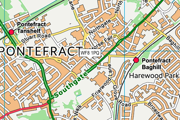 Map of PONTEFRACT UPHOLSTERY LTD at district scale